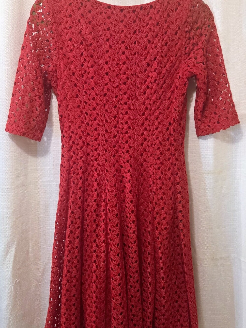 Rabbit Rabbit Rabbit Bright Red Crochet Dress - Picture 5 of 5